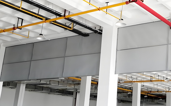 商场防烟分区常闭节点：商洛挡烟垂壁高度与控制器接线图解